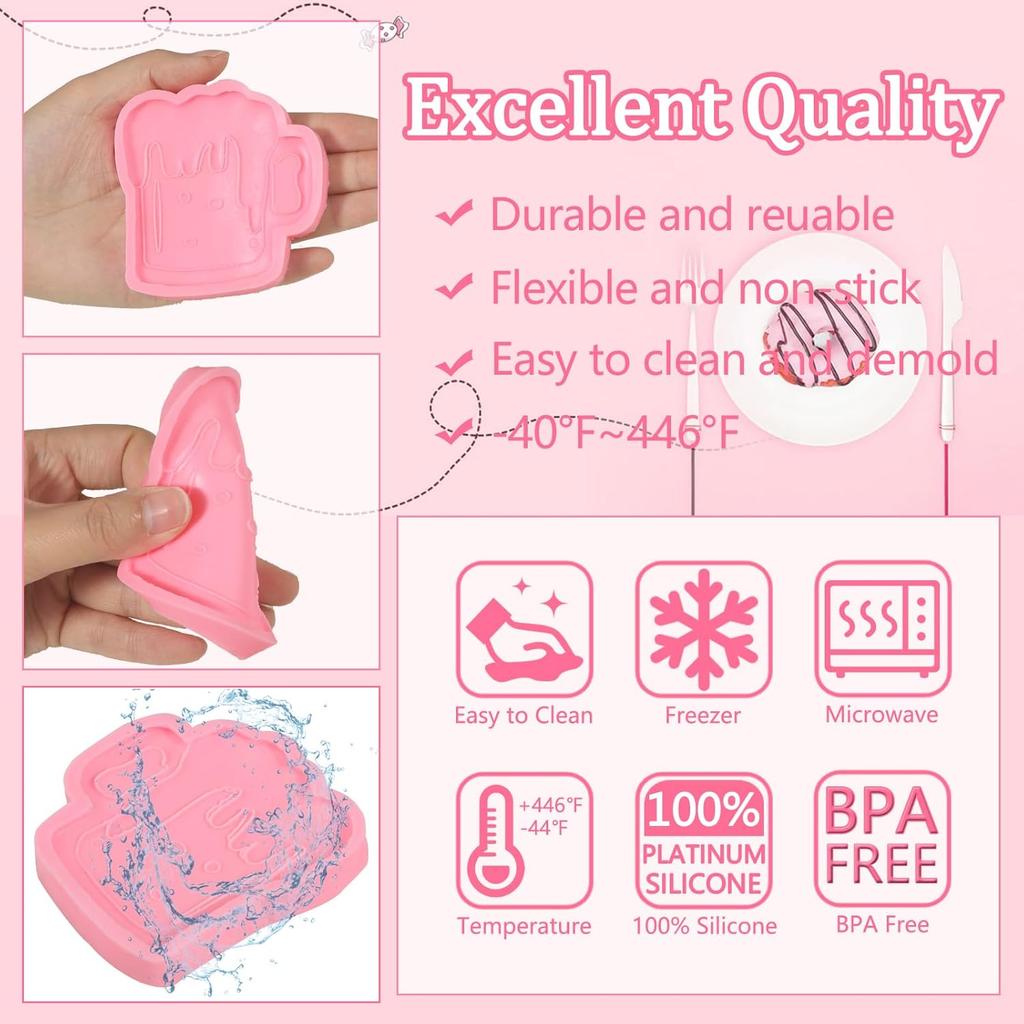 2 Pcs Creative Beer Shape Silicone Molds, Cute Beer Cup Fondant Mold, For Kitchen Baking, Candy, Biscuits, Chocolate, Cake Decoration, Chewing Gum,