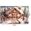 Gingerbread House With Snowy Tree Background Cloth 2025 Xmas New Year Party Decoration Supplies Photography Background Banner