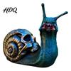 Trendy Gothic Desktop Accents Halloween Snail Skull Resin Statue, Creepy Horror Ornament with Dark Style Home Decor Shell, Scary for Party Haunted