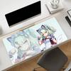 Gaming Mouse Pad Large Desk MatStitched Edges Neon Green Anime Girl with Bandages Print Keyboard Pad for Gamer Office Home
