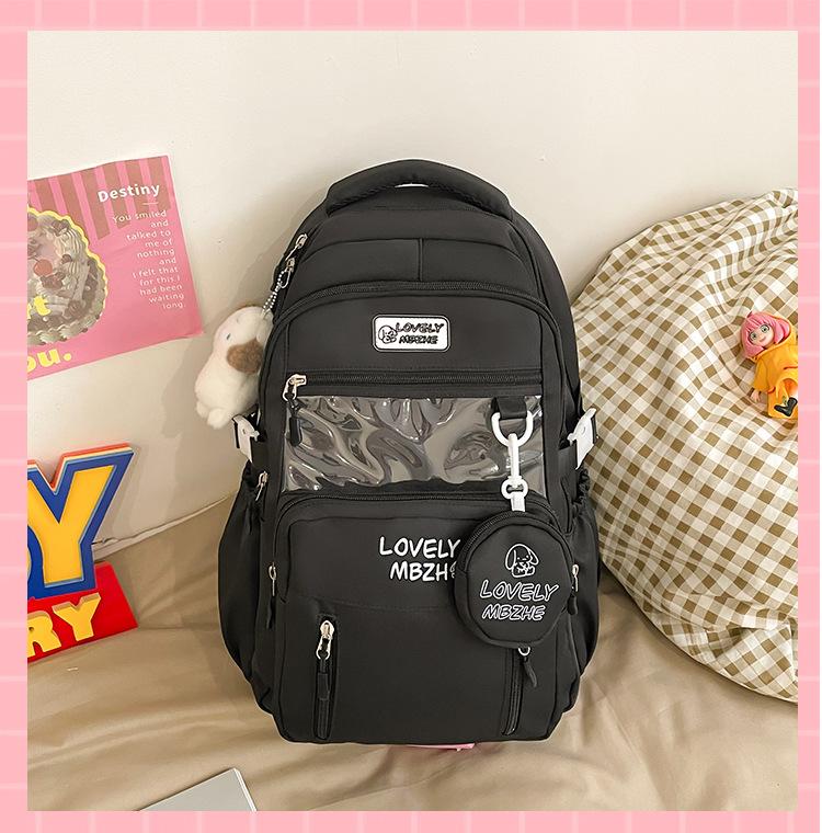 The schoolbag is high-value, fresh and cute, and the second-dimensional schoolbag has a large capacity.
