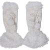 Y2K Fuzzy Leg Warmers With Pom Poms Chessboard Winter Thick Knit Tube Socks Women