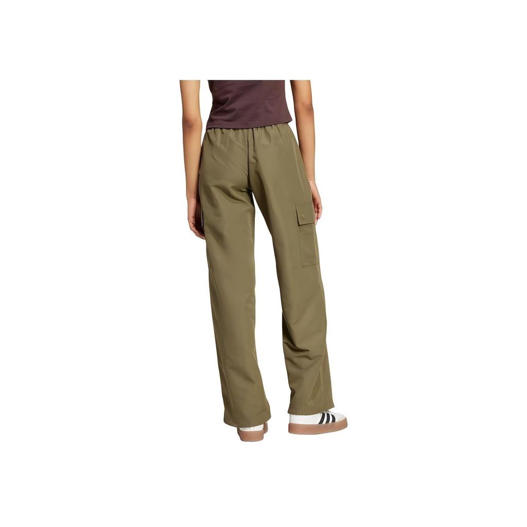 Adidas Originals Solid Color Comfortable Loose Fit Multi-Pocket Cargo Pants Women Pants Olive IX9972