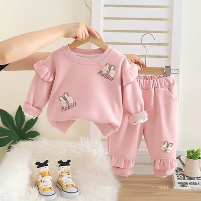 Spring and Autumn Girls' Embroidered Sweater Suit, Baby Girl, Western Style, All-match Fashion, Two-piece Children's Long-sleeved Clothes