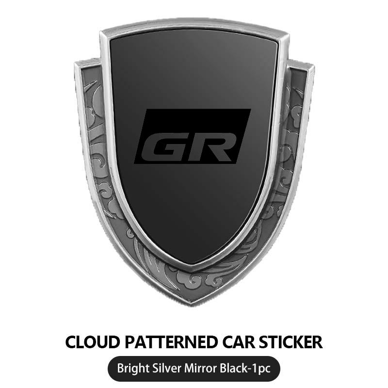 Car Styling 3D Shield Metal Emblem Badge Sticker Decoration Decal For Toyota GR MN Corolla Yaris Aygo Prius RAV4 Crown CHR Camry
