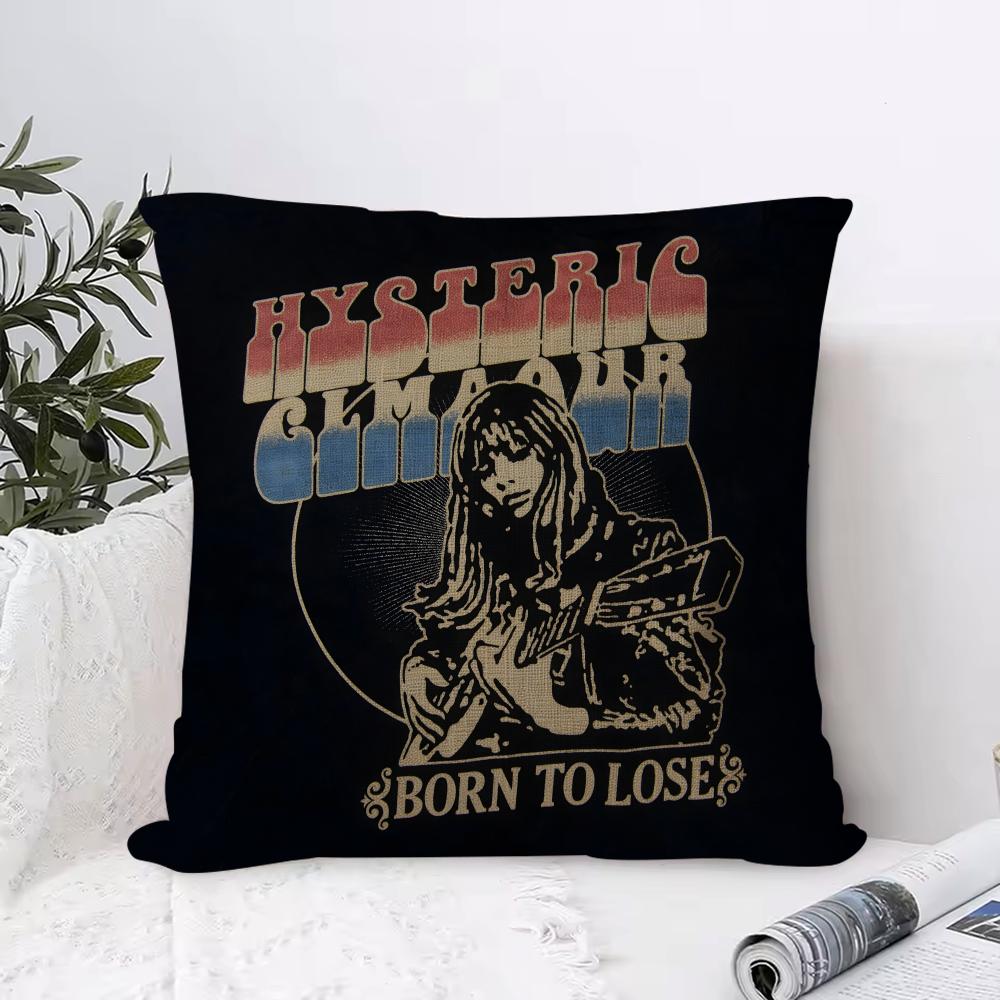 HHysteric Glamour Girl Cushion Cover Eco Linen Pillow Case DoubleSided Print Breathable Durable Zipper Home Decor Gift