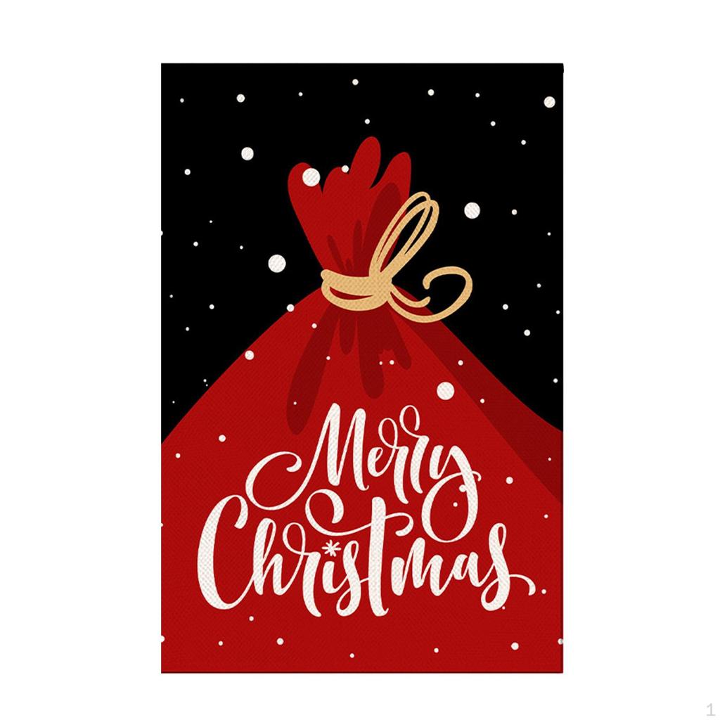 Banner Christmas Decorative Garden Flag Linen Ornament Accessories Courtyard
