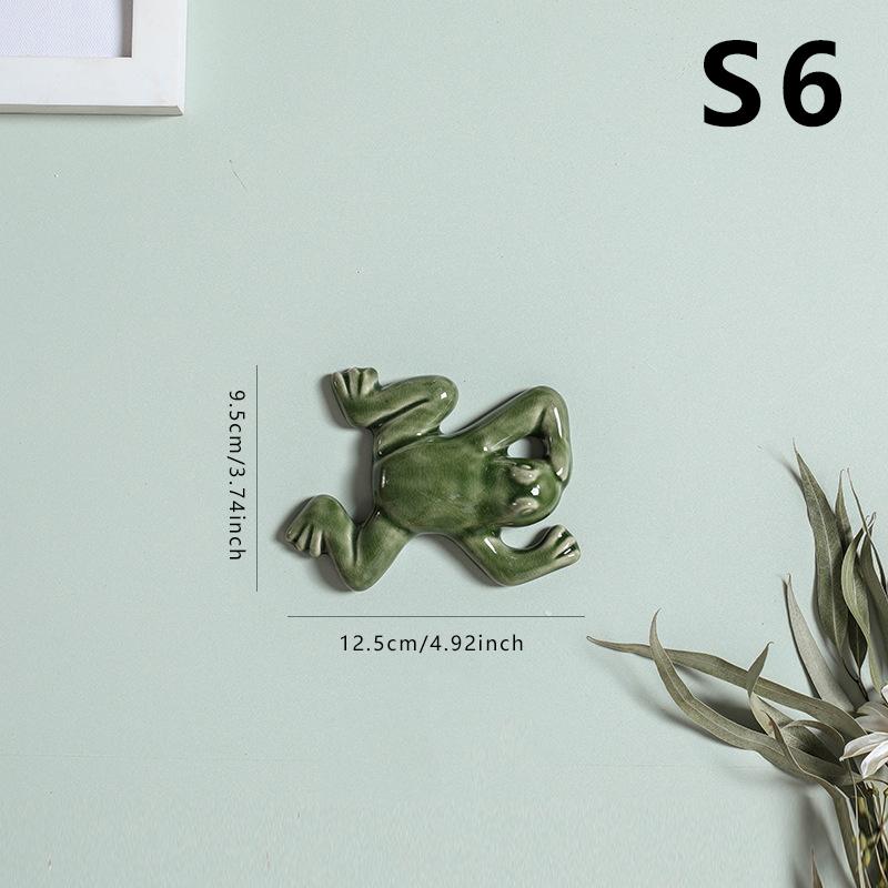 Nordic Style Ceramic Frog Wall Hanging Ornaments Living Room Background Display Crafts 3D Frog Wall Hanging Decoration