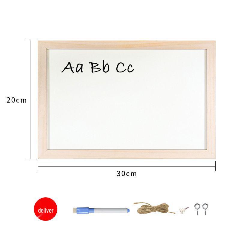 Double-Sided Wooden Frame Whiteboard Memo Board: Erasable & Hanging Message Board for Home Planning
