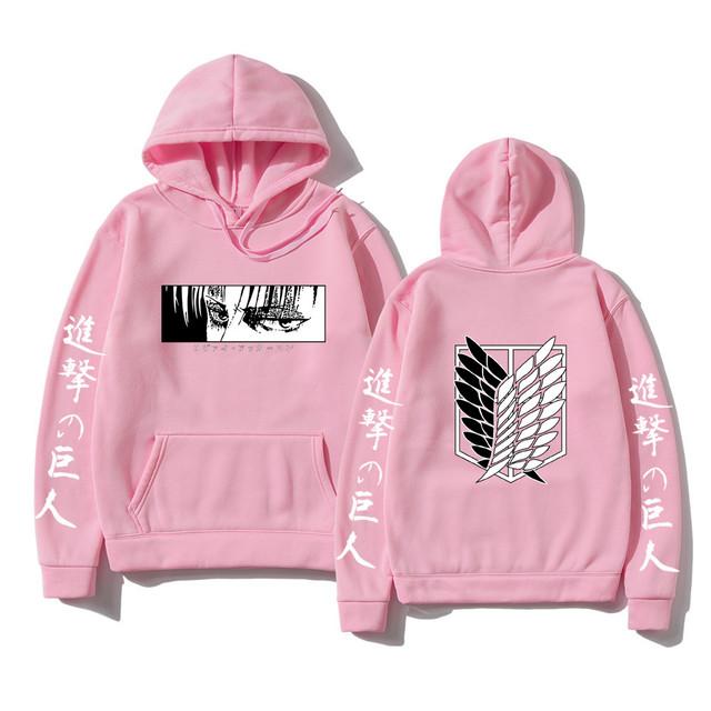 Mangas compridas femininas japão anime ataque em titã moletom com capuz harajuku moletom com capuz streetwear roupas