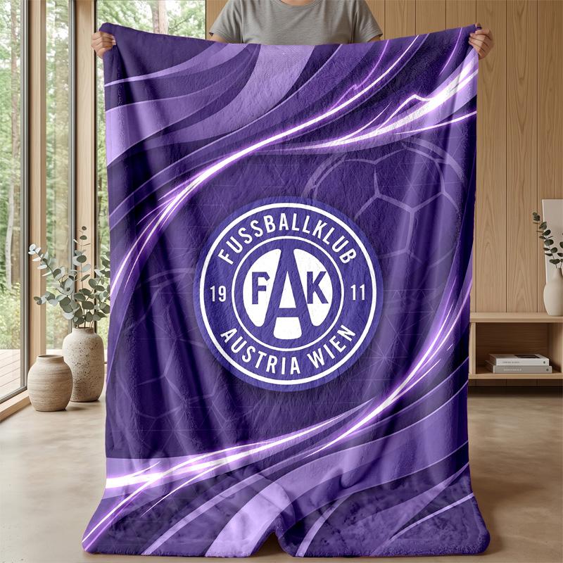 Coperta in pile di flanella morbida Austria Wien FC Leggera Accogliente Calda Coperta da lancio per divano letto Decorazione per la casa