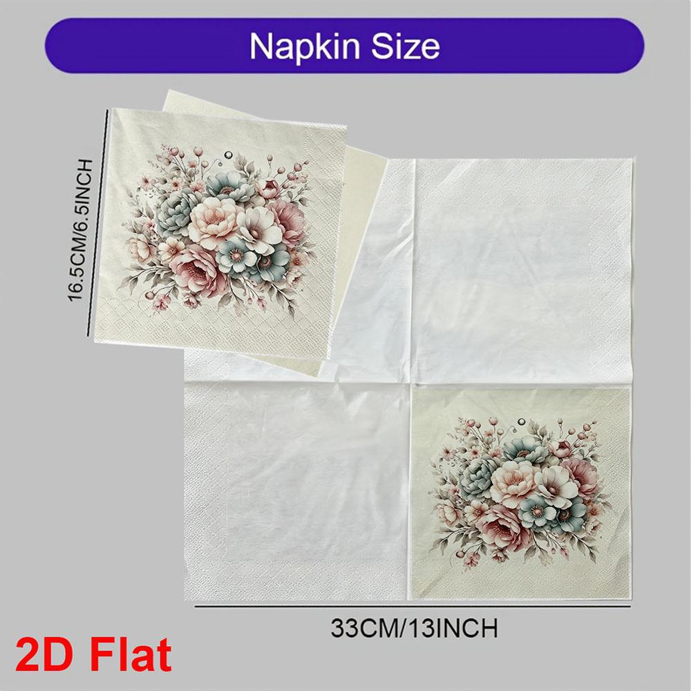 20pcs Disposable Napkins with Flower Pattern Print for Wedding,Parties,and Daily Use for Thanksgiving Fall Christmas Table Decoration