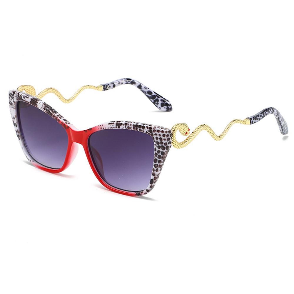 Fashion Metal Snake Cat Eye Large Frame Sunglasses Women Men Brand Designer Trendy Punk Sunshade Glasses Travel Vacation Supply