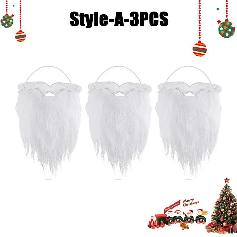 Santa Claus Beard Realistic White Fake Beard for Adults and Kids Costume Accessory Christmas Party Decoration Role Play Prop