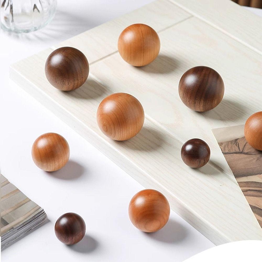 Nordic Wooden Door Handles Round Wood Hook Hanger DIY Wardrobe Knob  Home Decoration