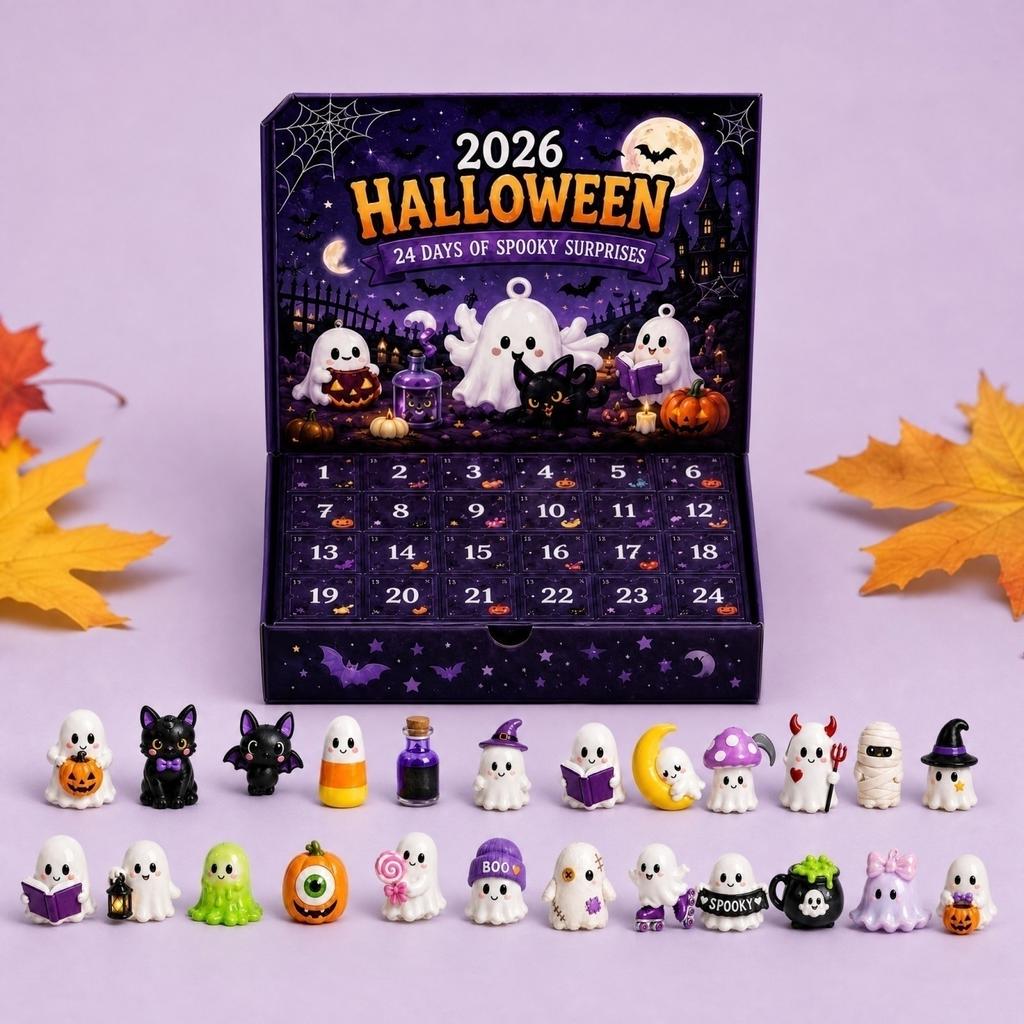 2026 Halloween Advent Calendar with 3D Resin Figurines - Countdown Calendar for Kids, Teens and Adults