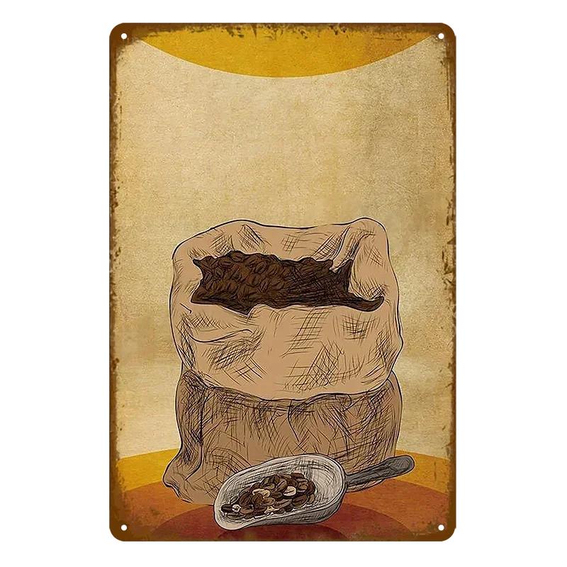 Hisun Tin Sign HD Tin Sign Vintage Coffee House Wall Decor Retro Coffee Shop Espresso Metal Poster for Kitchen Cafe Bar