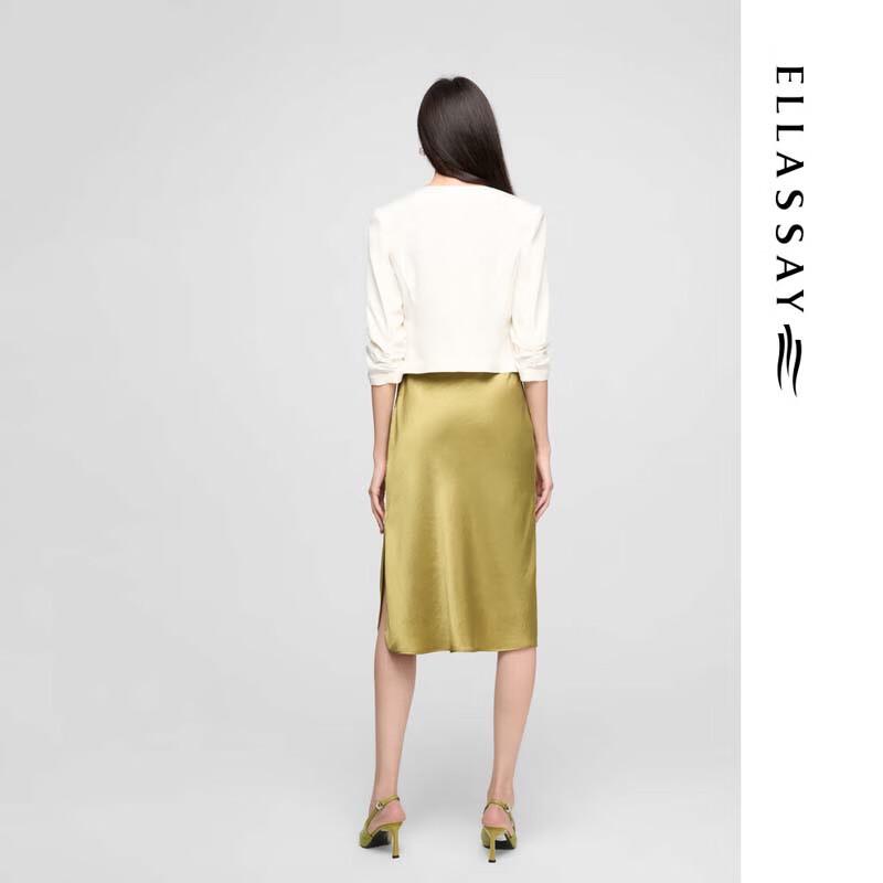 ELLASSAY Women's Elegant Chinese Style Silk Blend Blazer