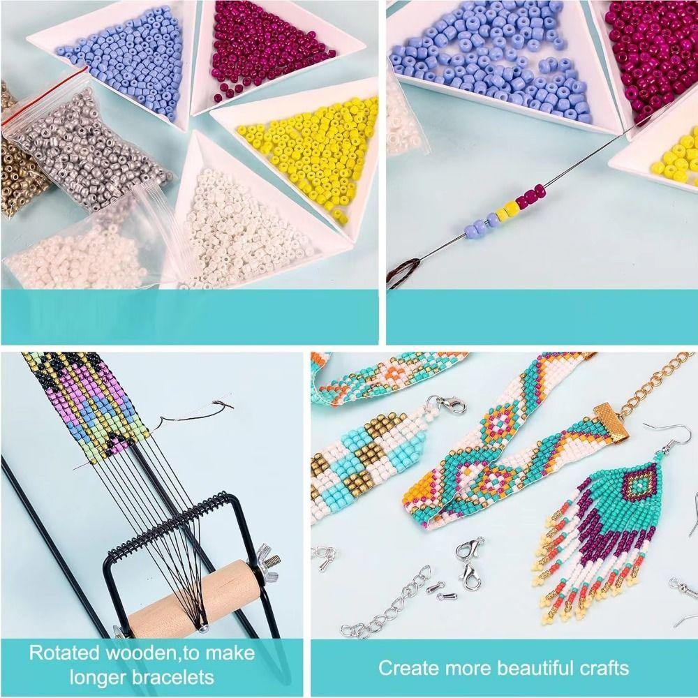 Wood Handle Bead Weaving Loom Sturdy Lightweight Weaving Beading Loom Handmade Beads Knitter Beading Loom Machine