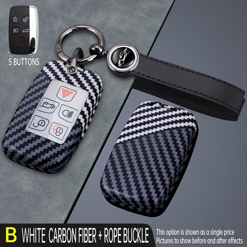 Carbon Car Key Cover Case Shell for Land Rover Range Rover Evoque Discovery Sport Velar for Jaguar XE E-PACE XF 2022 2023 2021