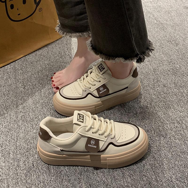 White shoes women's new autumn board shoes children's versatile thick soles heightening fashionable women's shoes