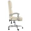 Office Chair with Massage Function Cream Faux Leather