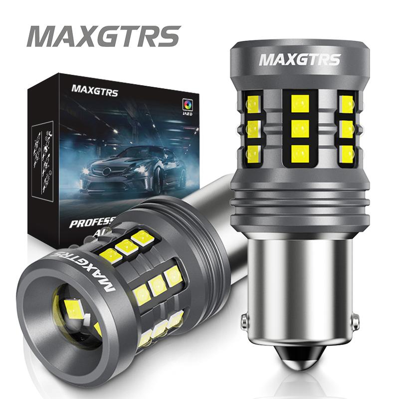 MAXGTRS 2x 1156 LED P21W BA15S 7440 W21W XBD Chip Turn Signal Light Backup Bulb Reverse Tail Lamp