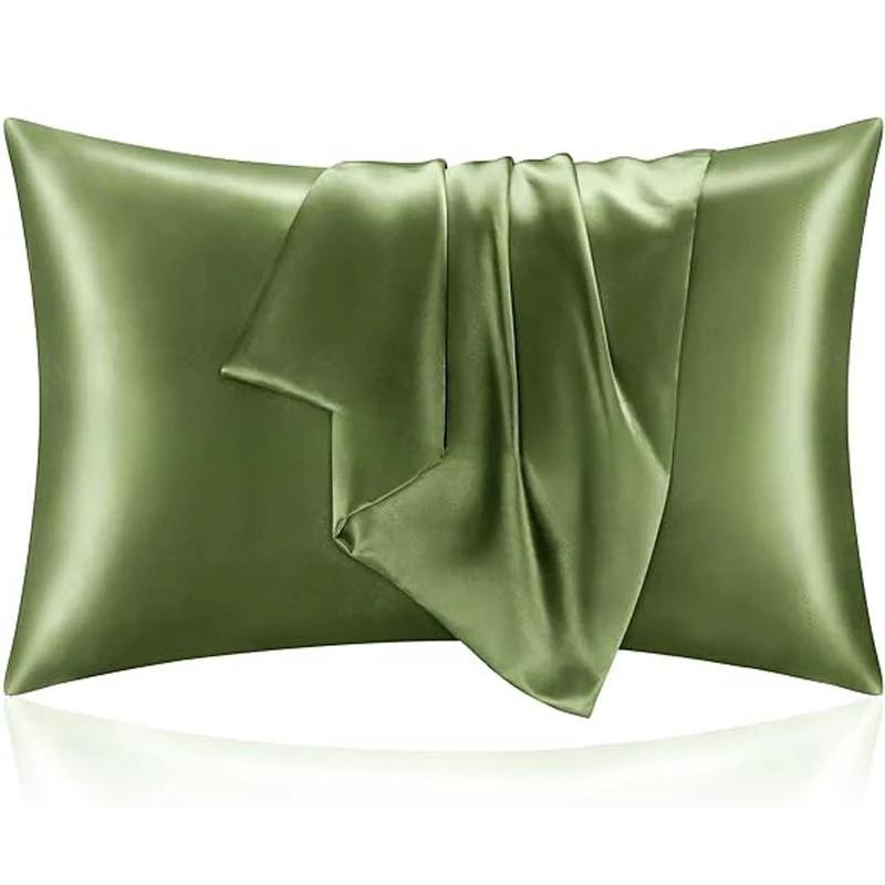 Solid Silk Pillowcases Decorative Luxury Cushion Cover Envelope Style Hair Skin Protect Standard Queen Size Pillow Case