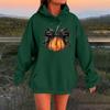 Women's Long-sleeved  Oversized Dropped Shoulder Sleeves Women's Hooded Halloween Print Plush Sweatshirt