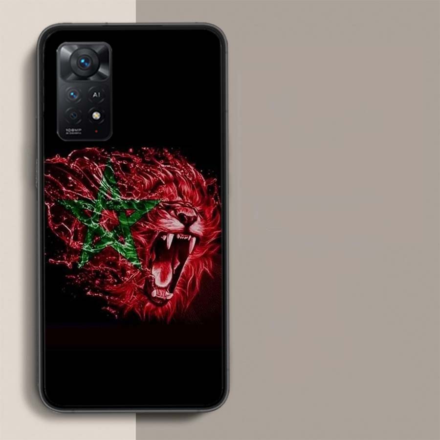 Morocco Flag Soccer Phone Case For Redmi Note 14+ 13 Pro Plus 14C 13C 12C 12 10A 10C 10 9 8 9A 9C 9T 8A 7 Pro Xiaomi Capa Cover