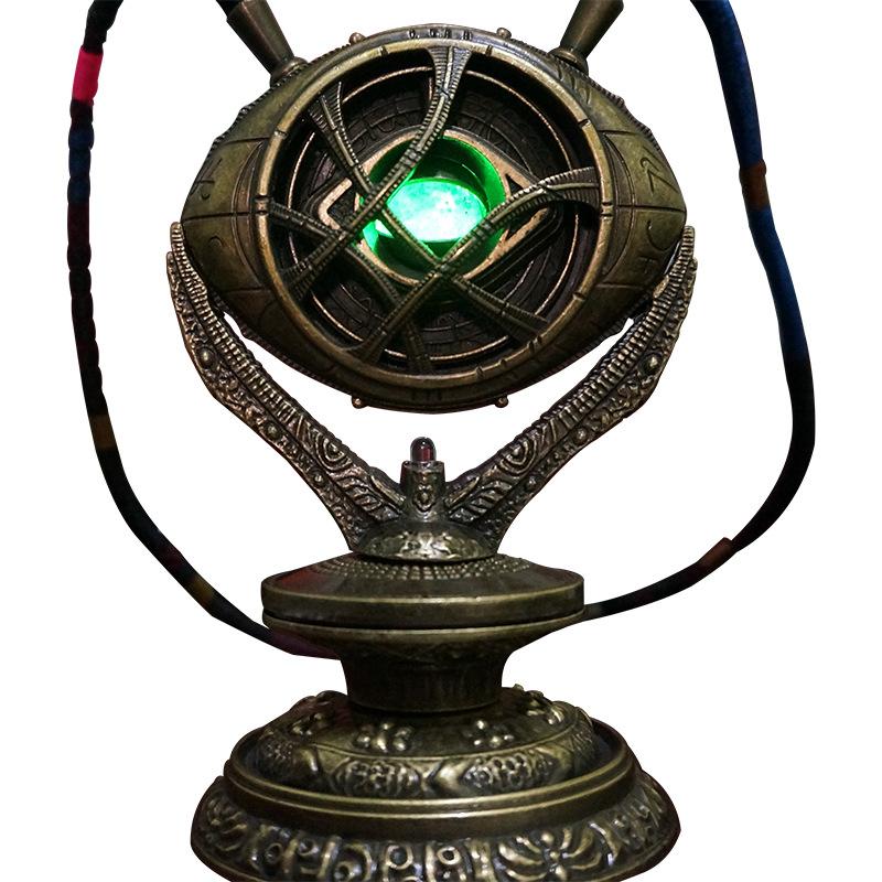 Dr. Strange Eye of Agamotto Necklace, Zinc Alloy Luminous Pendant, Cosplay Jewelry Gift for Marvel Fans