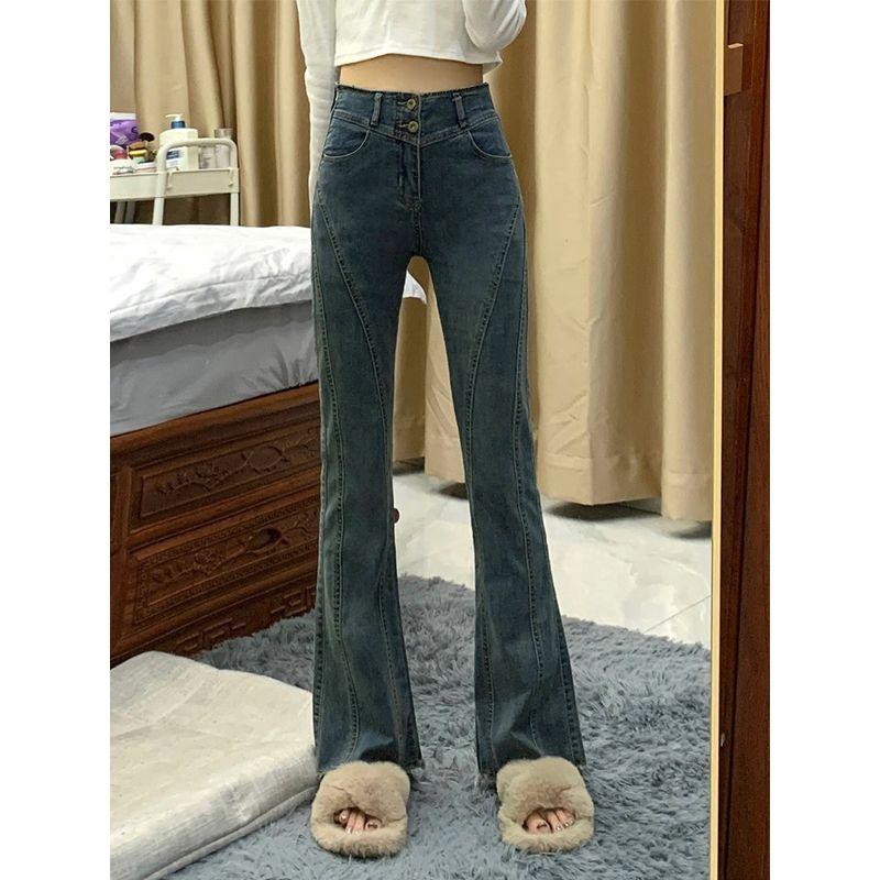 Stylish Weila Denim Women s Summer Fat Sister mm High Waist Figure Flattering Straight-Leg Pants Pear Shapes Pants Blue 2XL