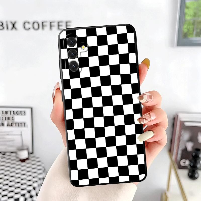 Retro Classic Chess Board Grid Soft Phone Case for Samsung A17 A37 A57 A16 A26 A36 A56 A15 A25 A35 A55 A14 A24 A34 A54 A13 A23 A