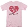 T-shirt 60e Anniversaire I Love Lucy Homme Licence Série TV Classique Rose Clair