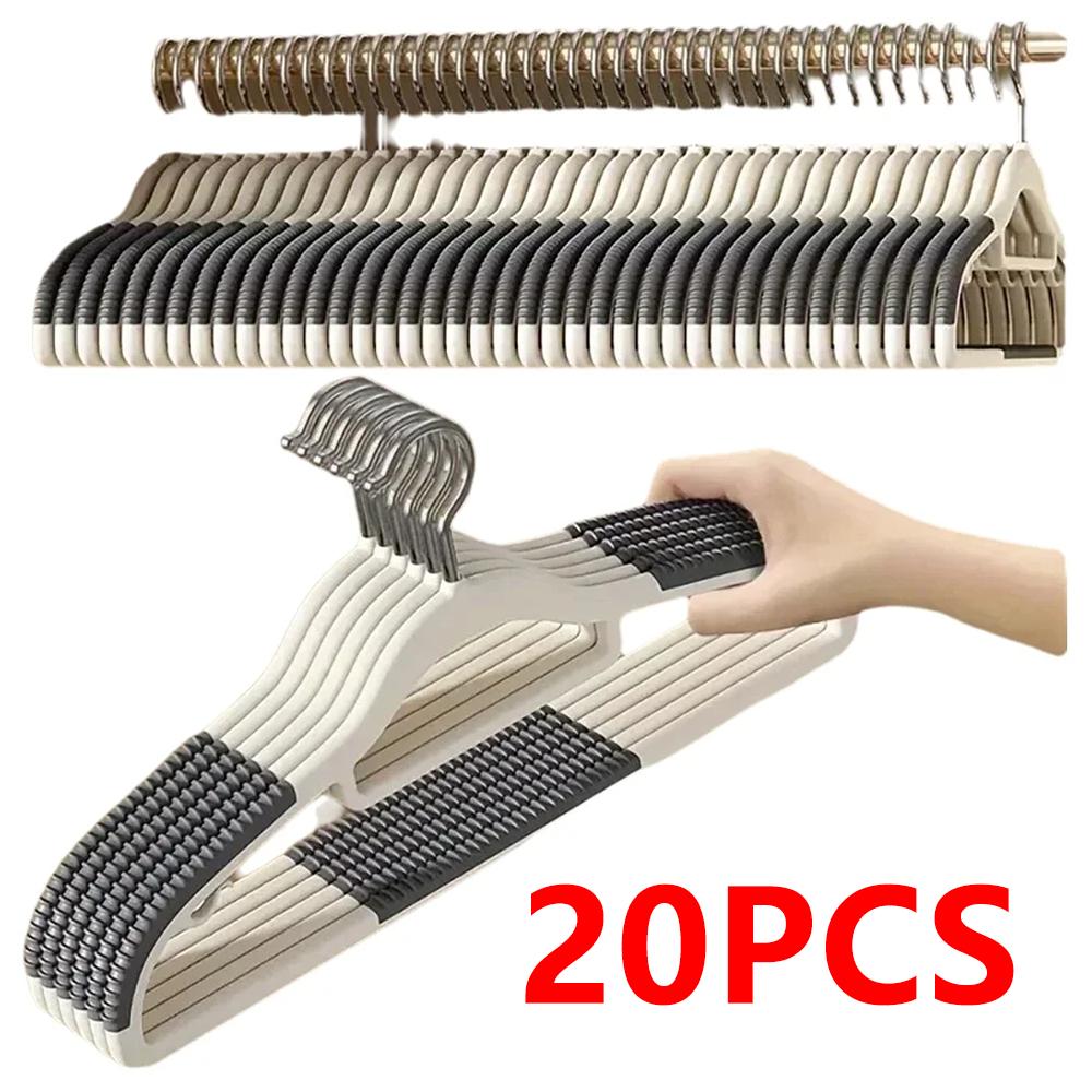 

20/40 шт. Прочный набор вешалок с противоскользящим покрытием, из утолщенного пластика, для сухого и мокрого использования, вешалка для дома и хранения одежды, стойка для хранения без следов