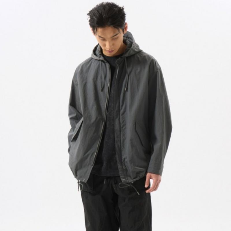 Customellow Gray Hood Zip Fish Tail Jacket Cwuam25313gyd