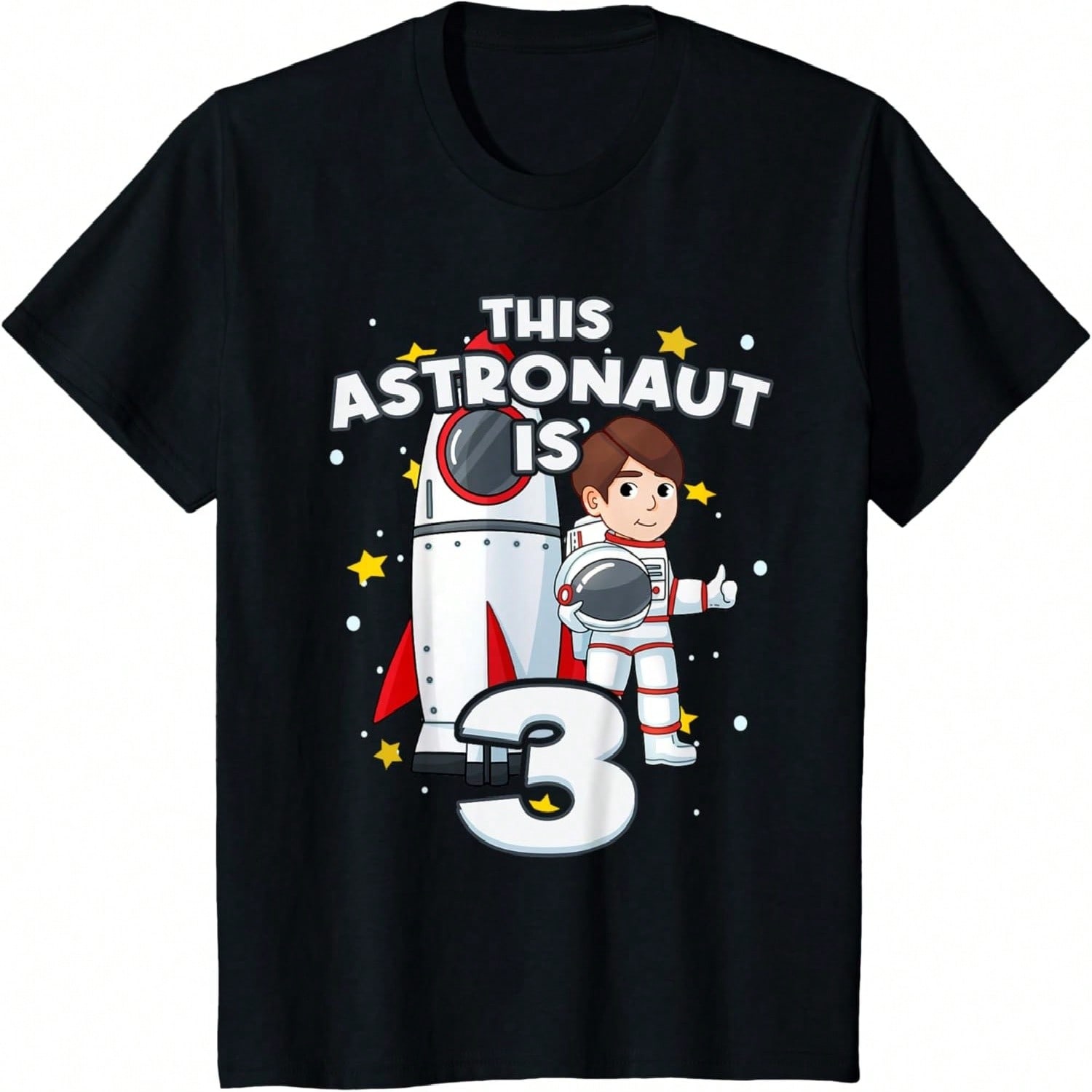 Kids 3th Birthday Rocket Astronaut Astronomy 3 Year Old Birthday T-Shirt S разноцветный