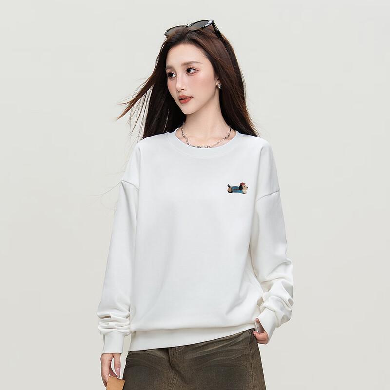 Izzue Women's Puppy Graphic Round Neck Sweatshirt