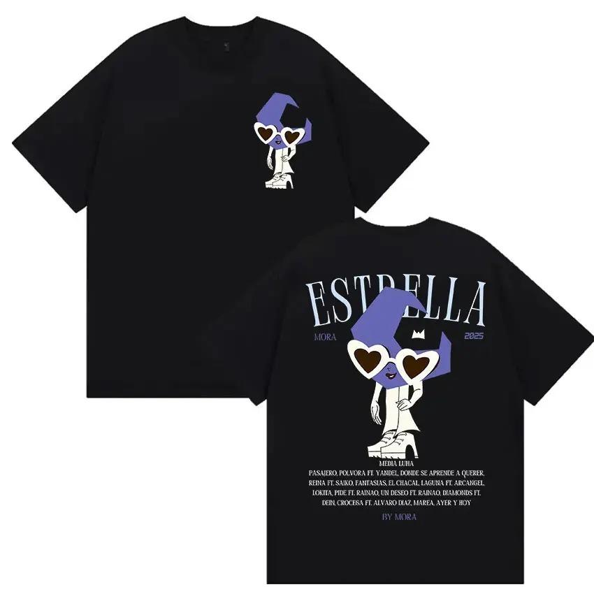Rapper MORA Tour 2026 Merch T Shirt Men's Women Vintage High Quality Fashion T-shirts Hip Hop Clothing Oversized Cotton T-shirt