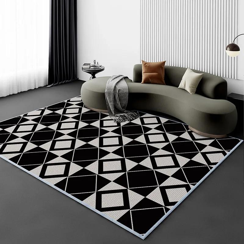 French Entry Lux Living Room Carpet Fully Covered Bedroom Household  Sofa Table Carpet Bedside Stain-Resistant Non-Slip Foot Mat