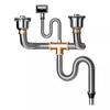 Stainless Steel Double Bowl Kitchen Sink Drain Pipe Set with Anti-odor Feature