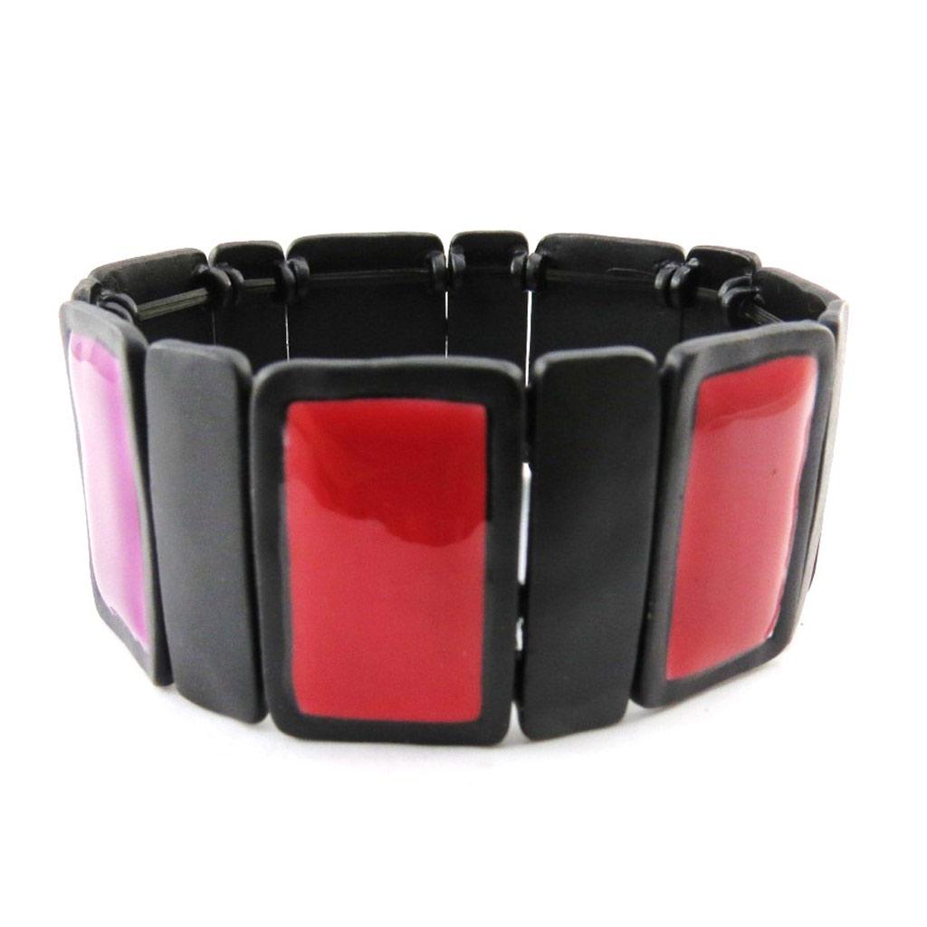 NOA [J1969] - Red Purple 'Arlequin' Designer Bracelet