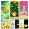 Anime Yellow Duck Transparent Phone Case for Samsung Galaxy A12 A02 A03S A50 A70 A10 A10S A20 A30 A40 Luxury Soft Cover Fundas