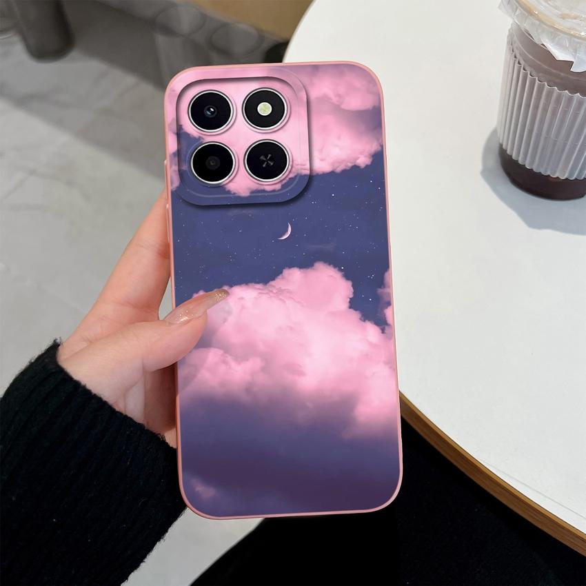 Für Huawei Honor X6C X7C 400 Pro Lite Handyhülle Hübsche rosa Wolkenmuster Flüssigsilikon Neu aufgerüstete Fallschutz-Schutzhüllen Für Huawei Hülle