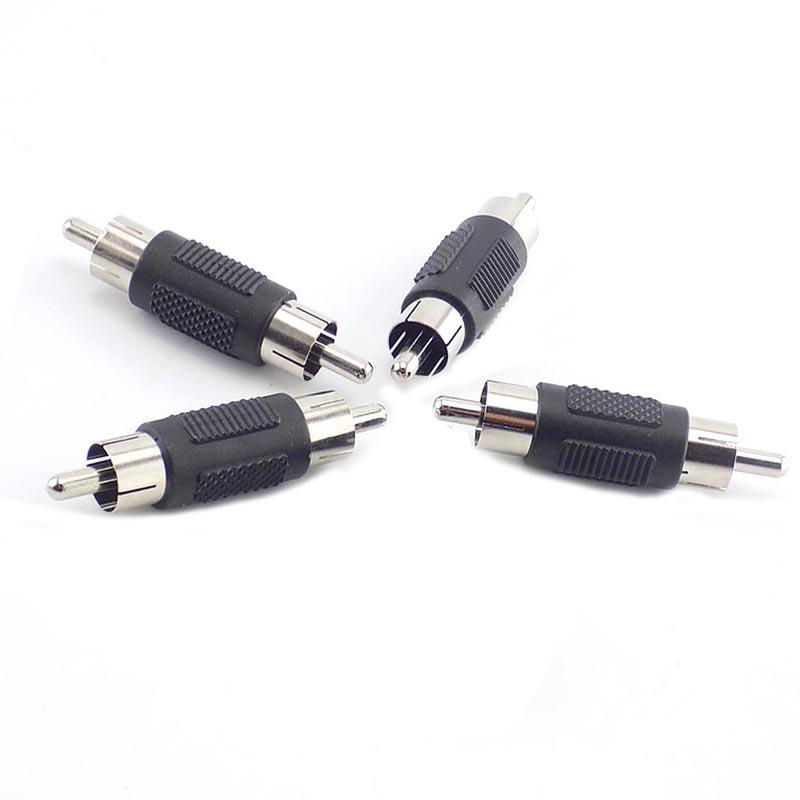 4 Pcs/lot Dual RCA Male To Male RCA Coupler Connector Adapter AV Cable Plug CCTV Connector Video Audio