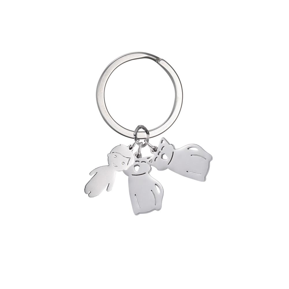 Personalized Keychain Custom Boy Girl Key Chain Family Mother Kid Child Gift For Woman Men Couple Stainless Steel Jewelry