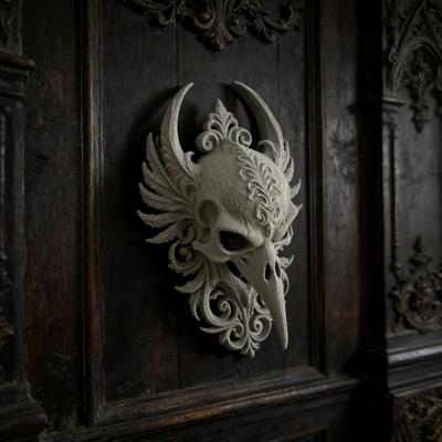 Gotische Raaf Schedel Wanddecoratie Spookachtige Kraai Schedel Hangend Muursculptuur Nep Dierhoofd Muurkunst voor Slaapkamer Woonkamer Halloween Decoratie