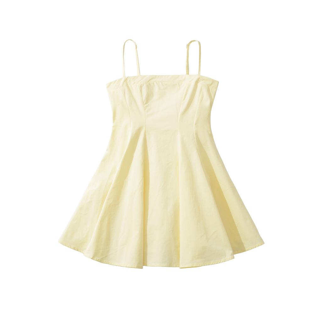 French romantic style fresh and sweet waist thin simple suspender dress summer skirt