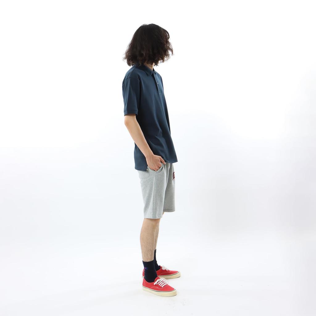 Polo Short One Point Short Sleeve Polo Basic L [Champion] Shirt, Sleeve, 100% Cotton, Embroidery, Logo, Shirt, C3-Z358Z, Men's, Navy,