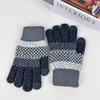 Warm Knitted Gloves for Men Winter Double Layer Thickened and Velvet for Cold Protection